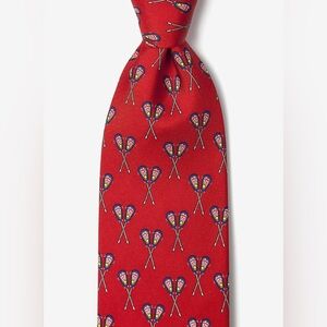 Red Silk Lacrosse Necktie by Alynn Neckwear